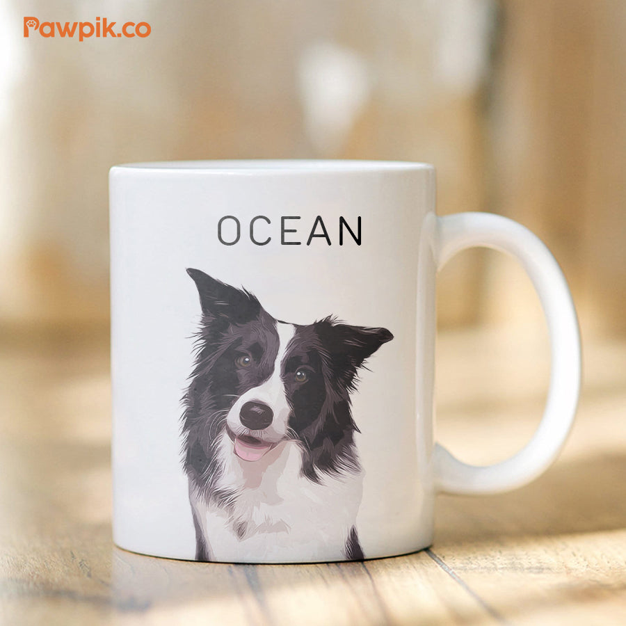 Personalized Adorable Pet Portrait White Mug - Gift For Pet Lovers