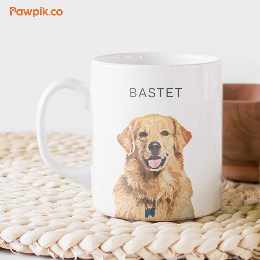 Personalized Super Cute Pet Portrait White Mug - Gift For Pet Lovers