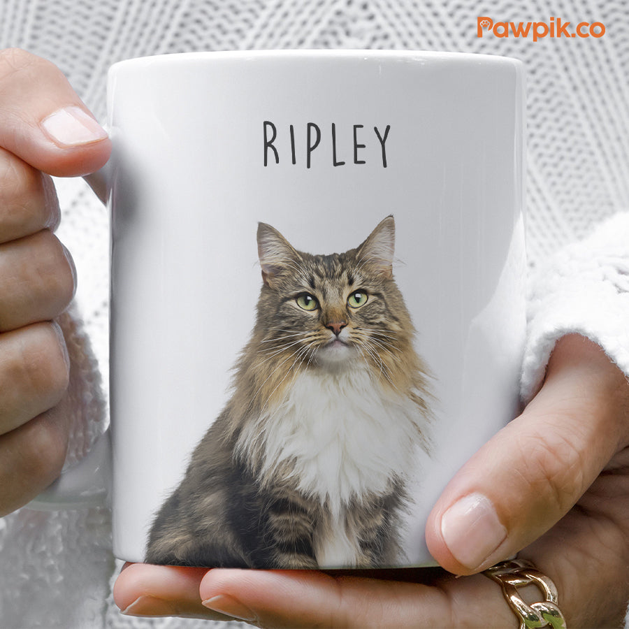 Personalized Colorful Pet Portrait White Mug - Gift For Pet Lovers