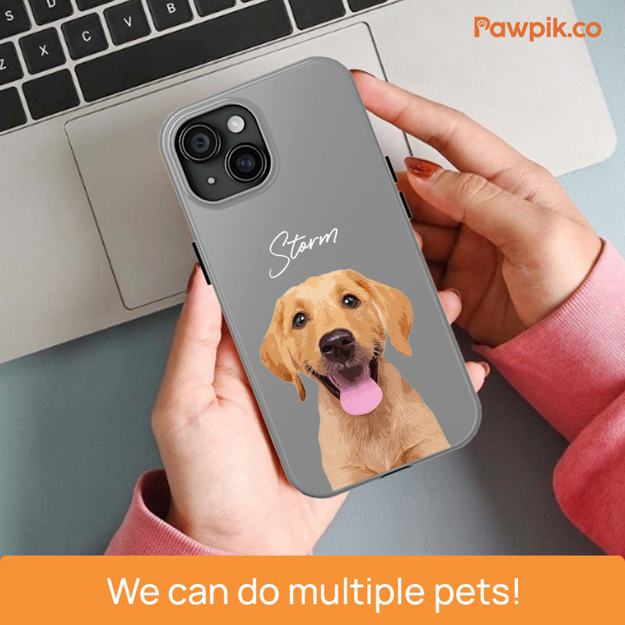 Personalized Adorable Pet Portrait Tough Phone Case - Gift For Pet Lovers