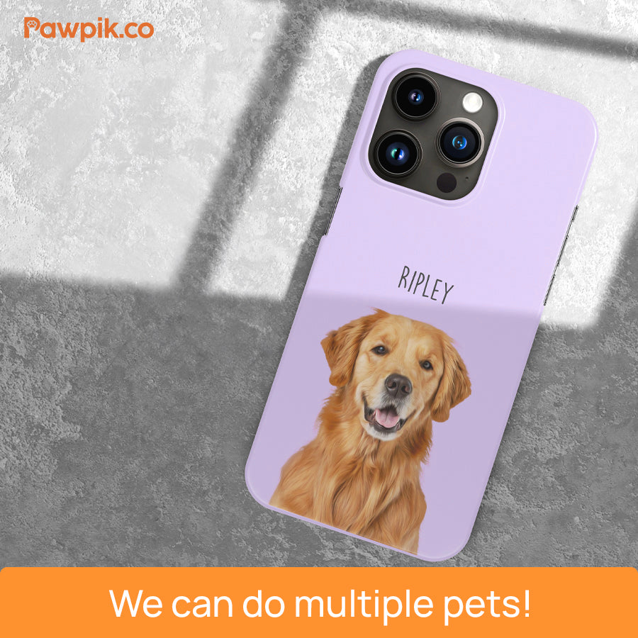 Personalized Colorful Pet Portrait Tough Phone Case - Gift For Cat Lovers
