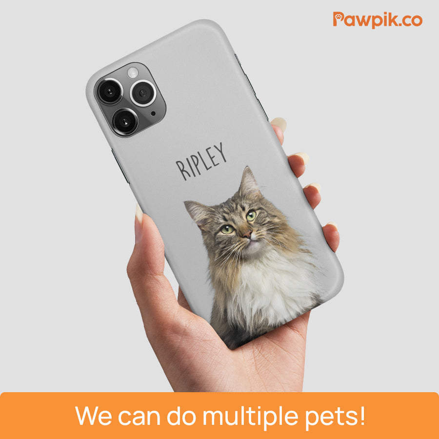Personalized Colorful Pet Portrait Tough Phone Case - Gift For Cat Lovers