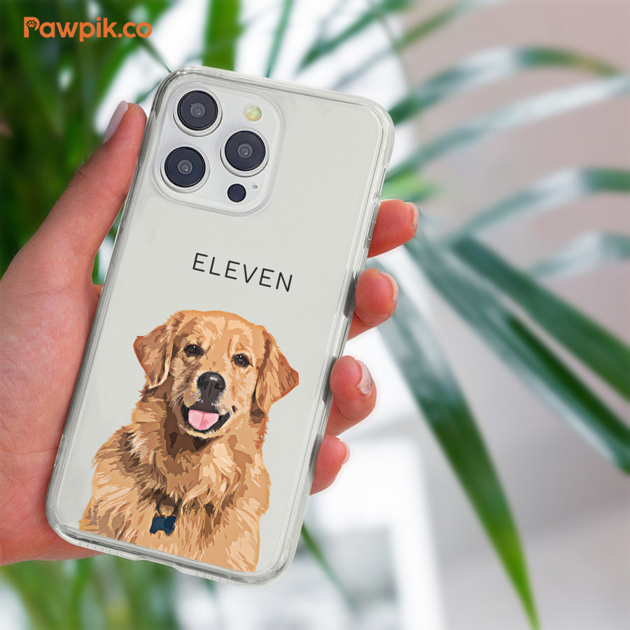 Personalized Super Cute Pet Portrait Clear Phone Case - Gift For Pet Lovers