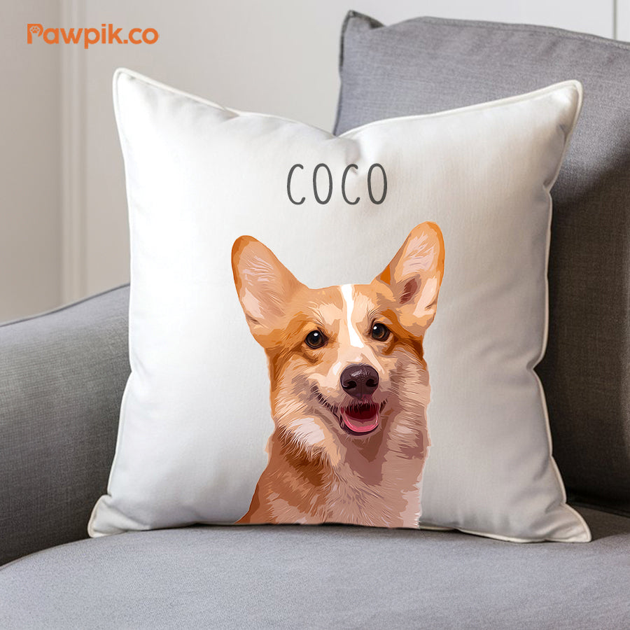 Funny Custom Dog Cartoon Faux Suede Square Pillow - Gift For Pet Lovers