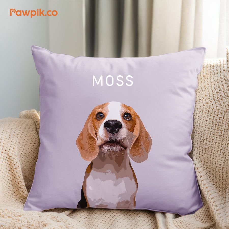 Funny Custom Dog Cartoon Faux Suede Square Pillow - Gift For Pet Lovers