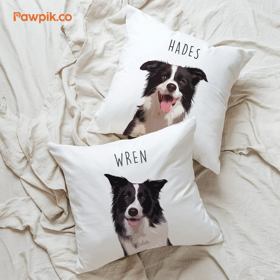 Funny Custom Dog Cartoon Faux Suede Square Pillow - Gift For Pet Lovers