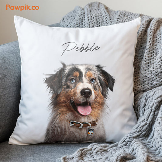 Super Cute Personalized Pet Faux Suede Square Pillow - Gift For Dog Lovers
