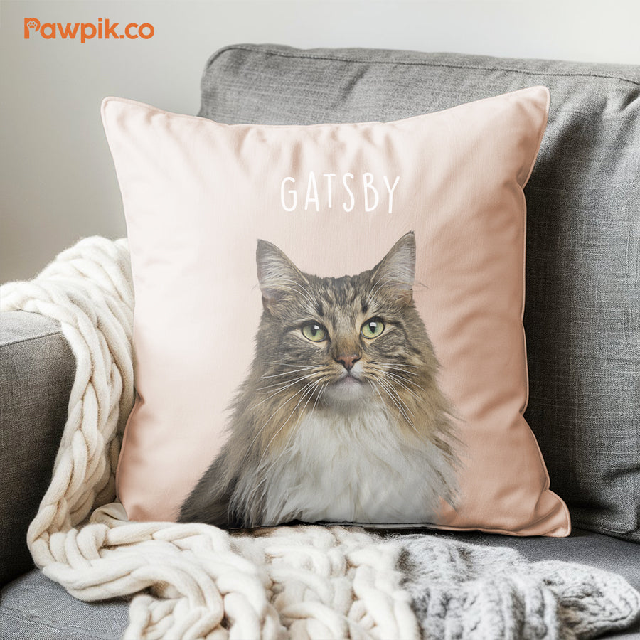 Super Cute Personalized Pet Faux Suede Square Pillow - Gift For Dog Lovers
