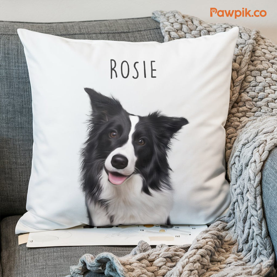 Super Cute Personalized Pet Faux Suede Square Pillow - Gift For Dog Lovers