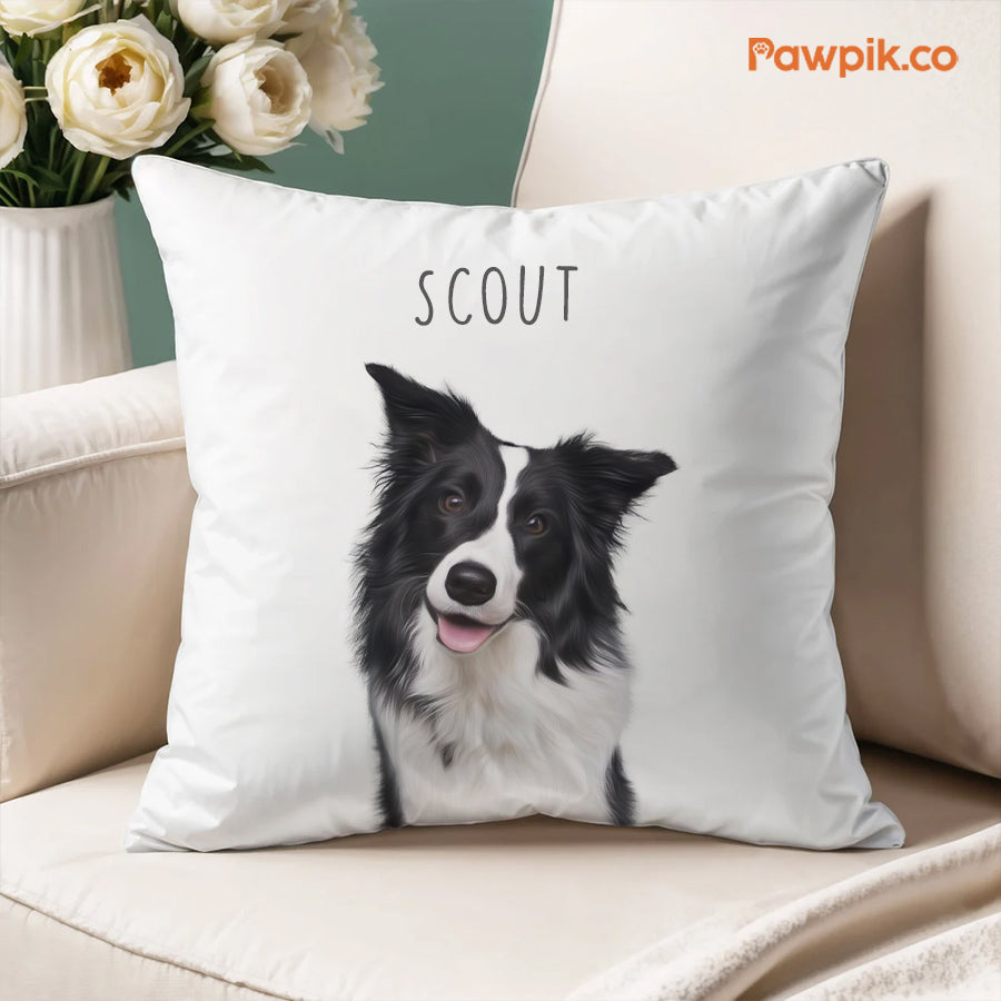 Super Funny Custom Dog Portrait Square Pillow - Gift For Pet Lovers
