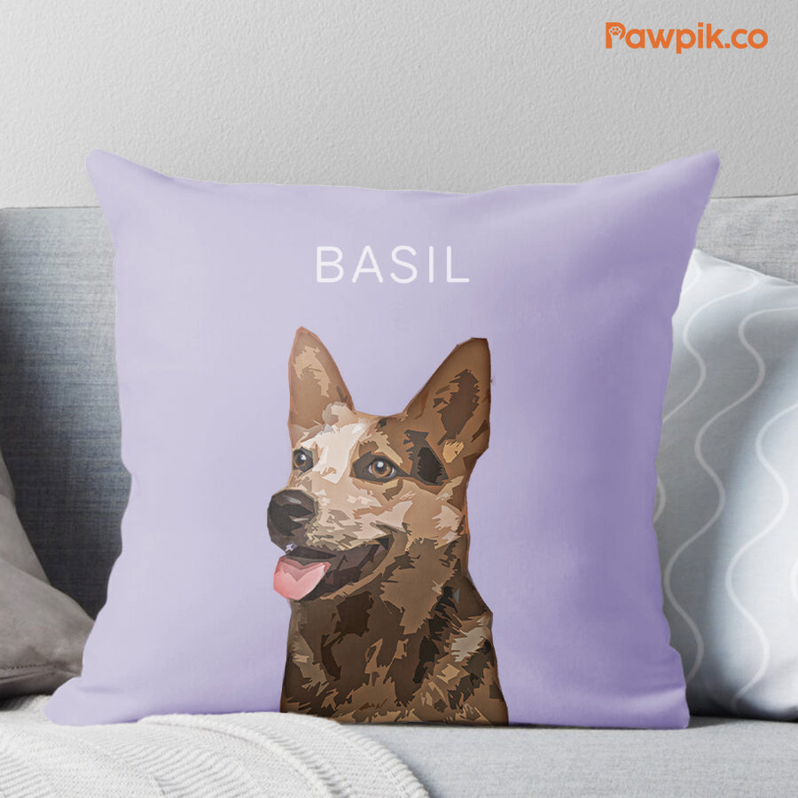 Super Cute Customized Pet Portrait Square Pillow - Gift For Dog Lovers