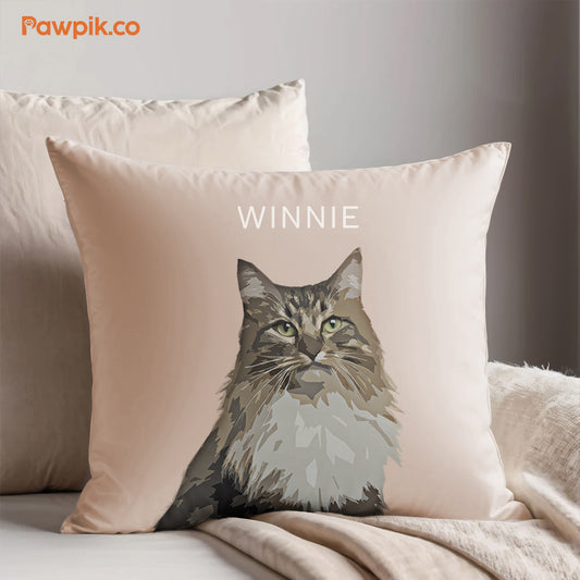 Super Cute Customized Pet Portrait Square Pillow - Gift For Dog Lovers