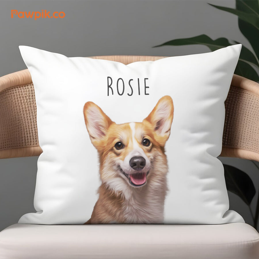 Super Funny Custom Dog Portrait Square Pillow - Gift For Pet Lovers