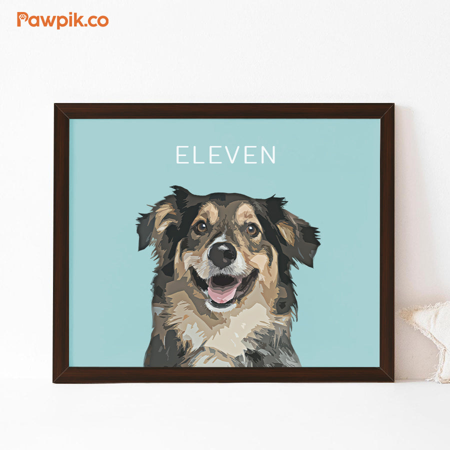 Lovely Personalized Dog Cartoon Horizontal Frame Poster - Gift for Bestie