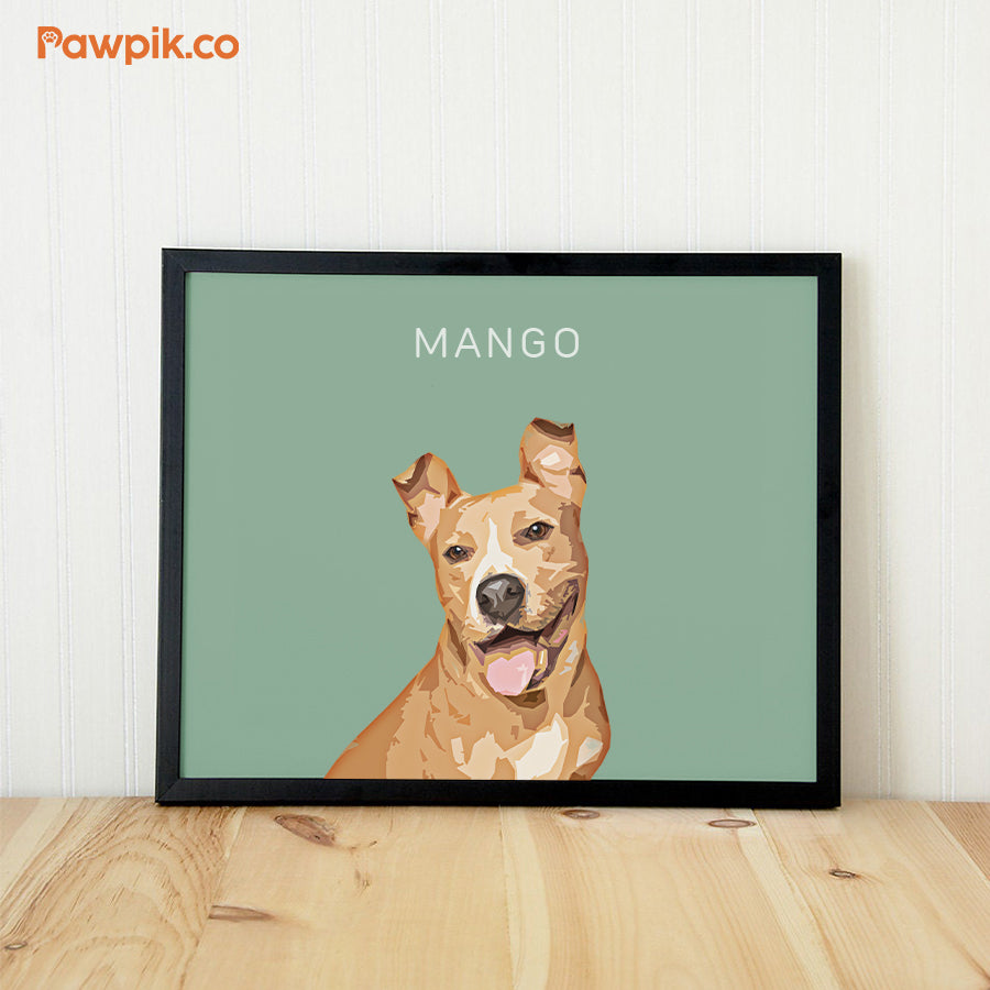 Super Cute Customized Pet Cartoon Horizontal Frame Poster - Gift For Dog Lovers