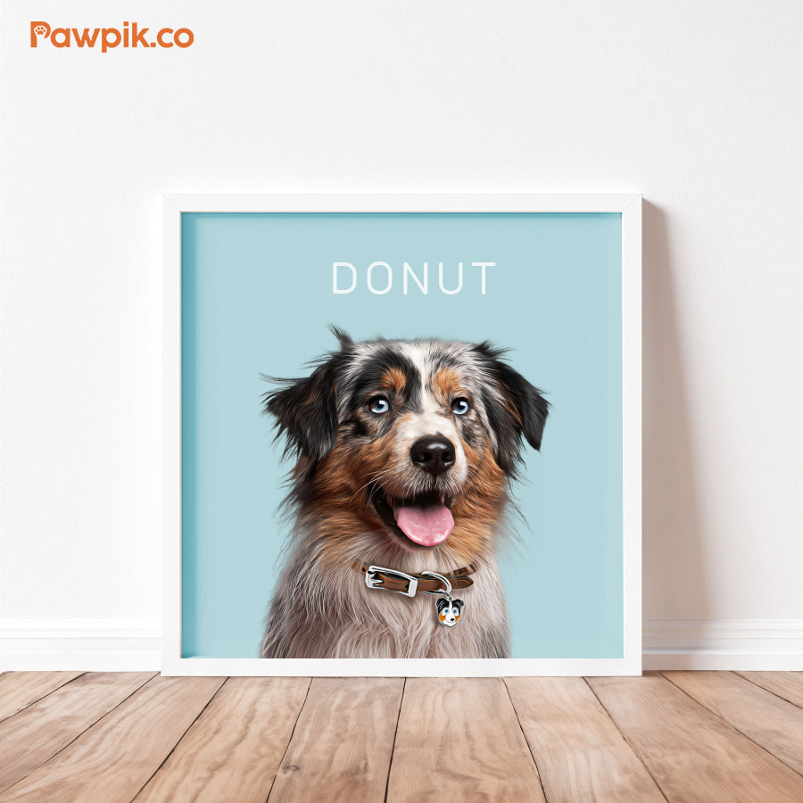 Lovely Custom Dog Portrait Square Frame Poster- Gift For Pet Lovers