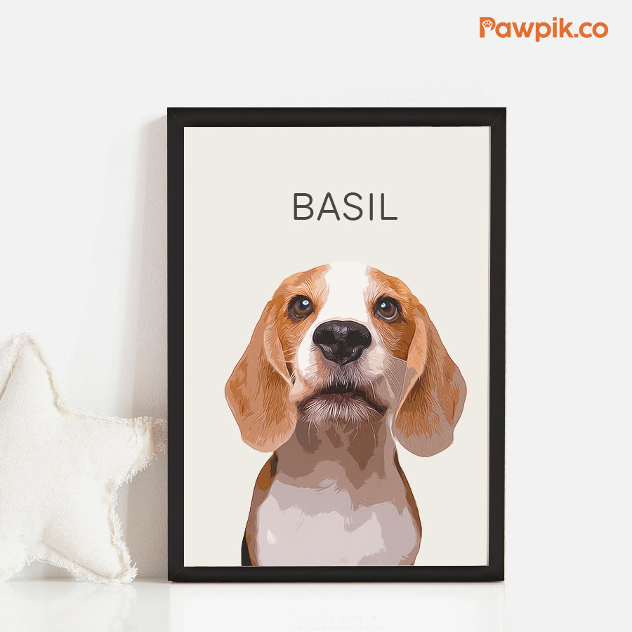 Super Adorable Custom Pet Cartoon Vertical Frame Poster - Gift For Dog Lovers
