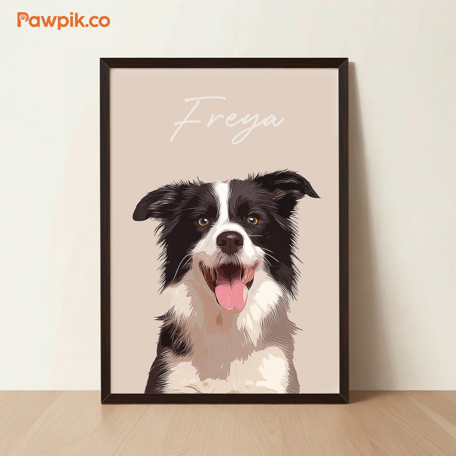 Super Adorable Custom Pet Cartoon Vertical Frame Poster - Gift For Dog Lovers