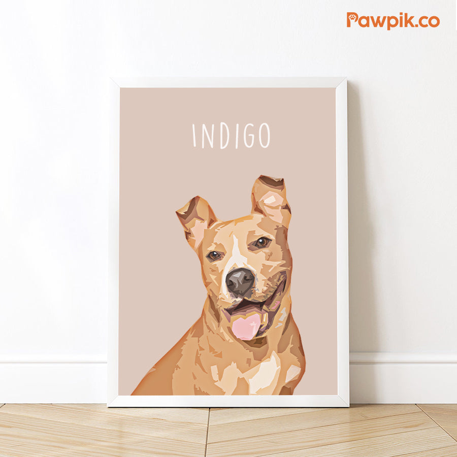 Funny Customized Dog Portrait Vertical Frame Poster - Gift For Pet Lovers