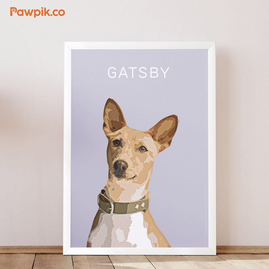 Funny Customized Dog Portrait Vertical Frame Poster - Gift For Pet Lovers