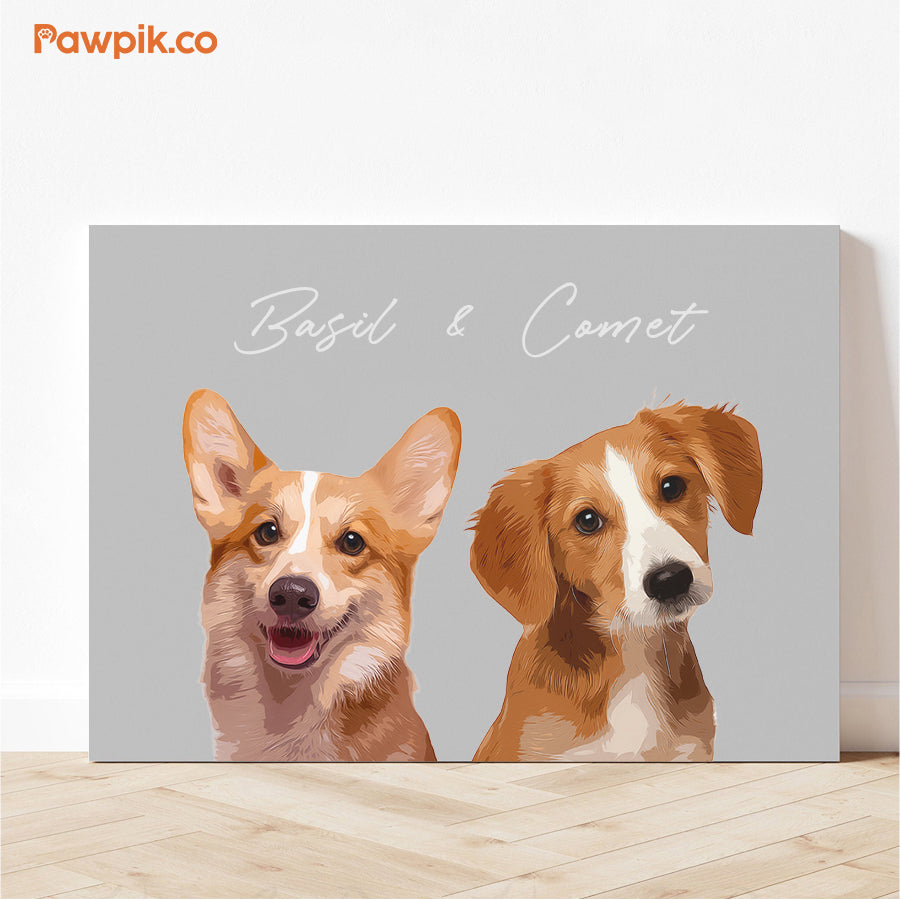 Super Adorable Personalized Pet Cartoon Horizontal Poster - Gift for Dog Lovers