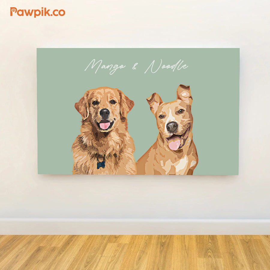 Funny Custom Dog Portrait Horizontal Poster - Gift for Pet Lovers
