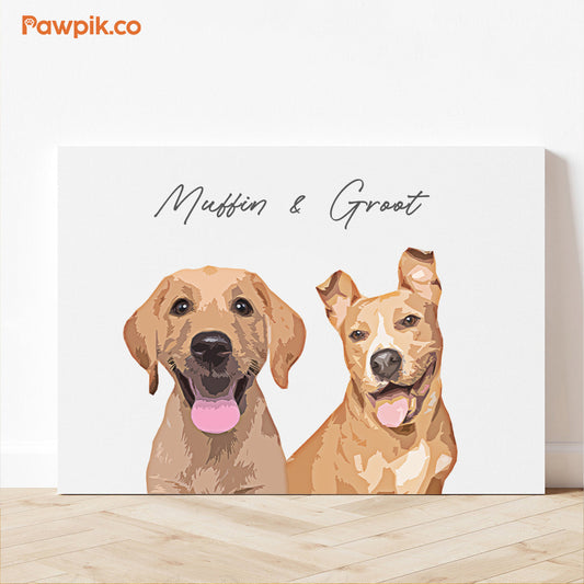 Funny Custom Dog Portrait Horizontal Poster - Gift for Pet Lovers
