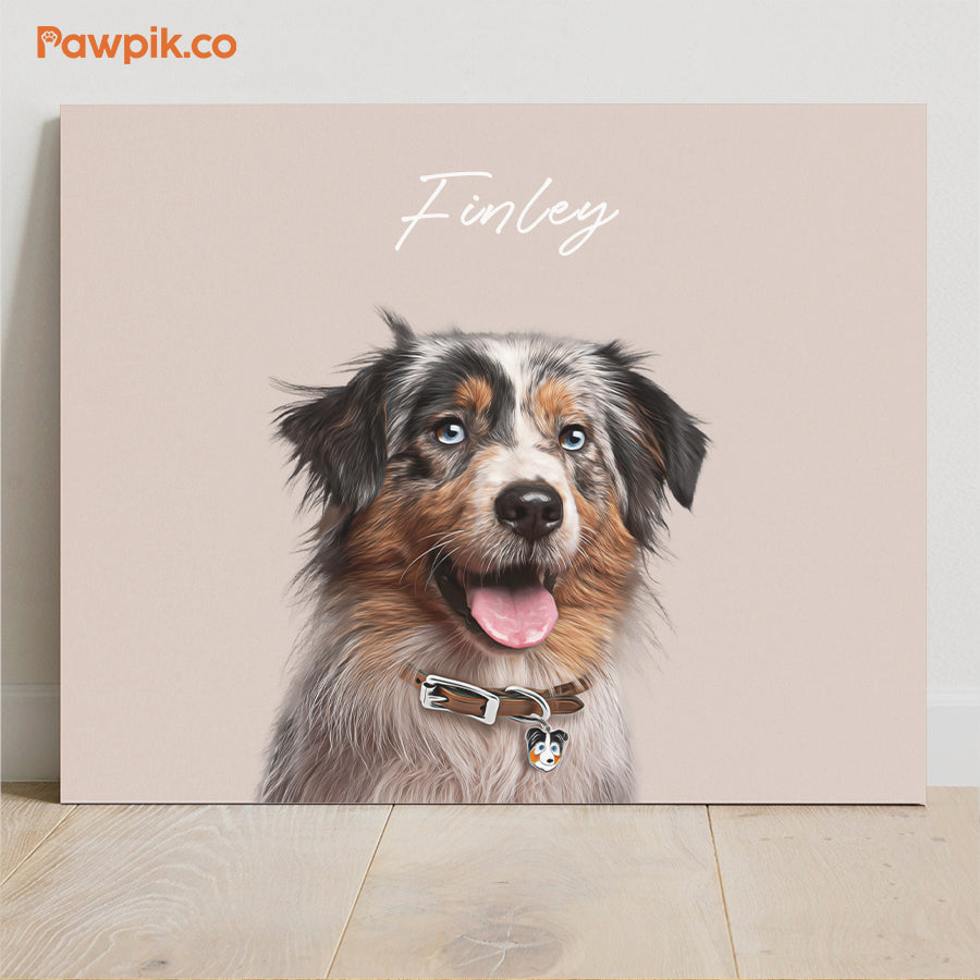 Lovely Customized Cat & Dog Portrait Horizontal Poster - Gift For Friends