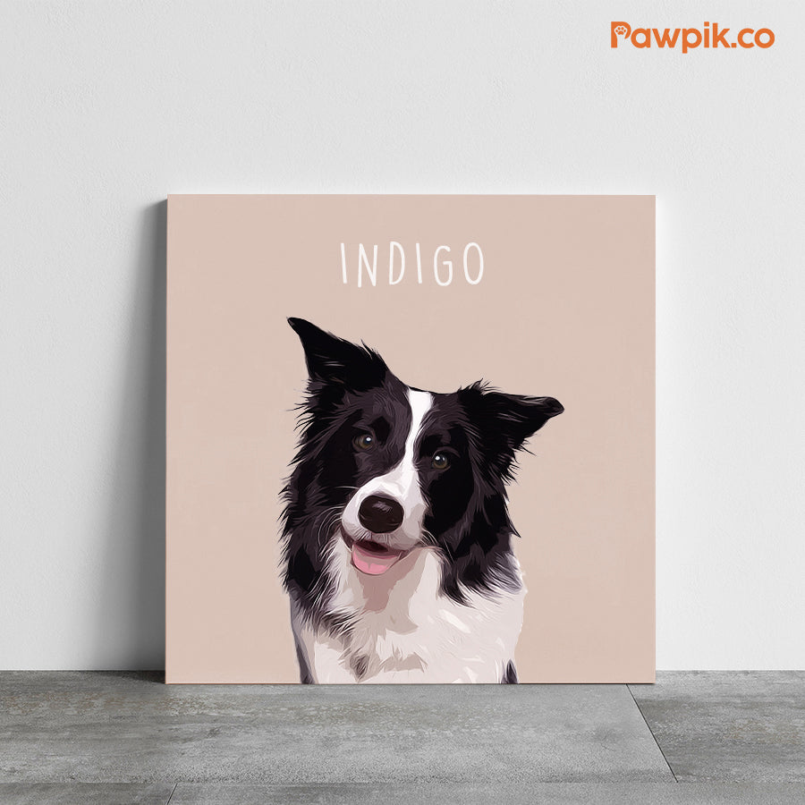 Lovely Customized Dog Portrait Square Poster - Gift For Bestie