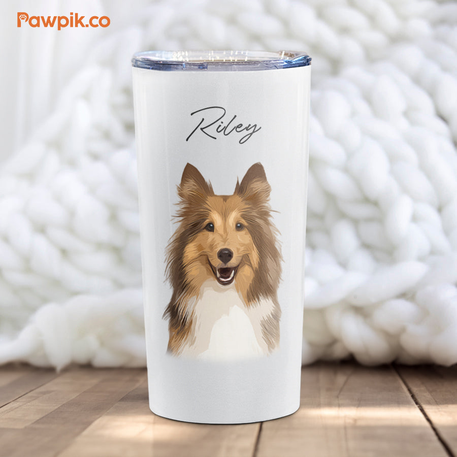 Personalized Adorable Pet Portrait Push-on Lid Tumbler - Gift For Pet Lovers