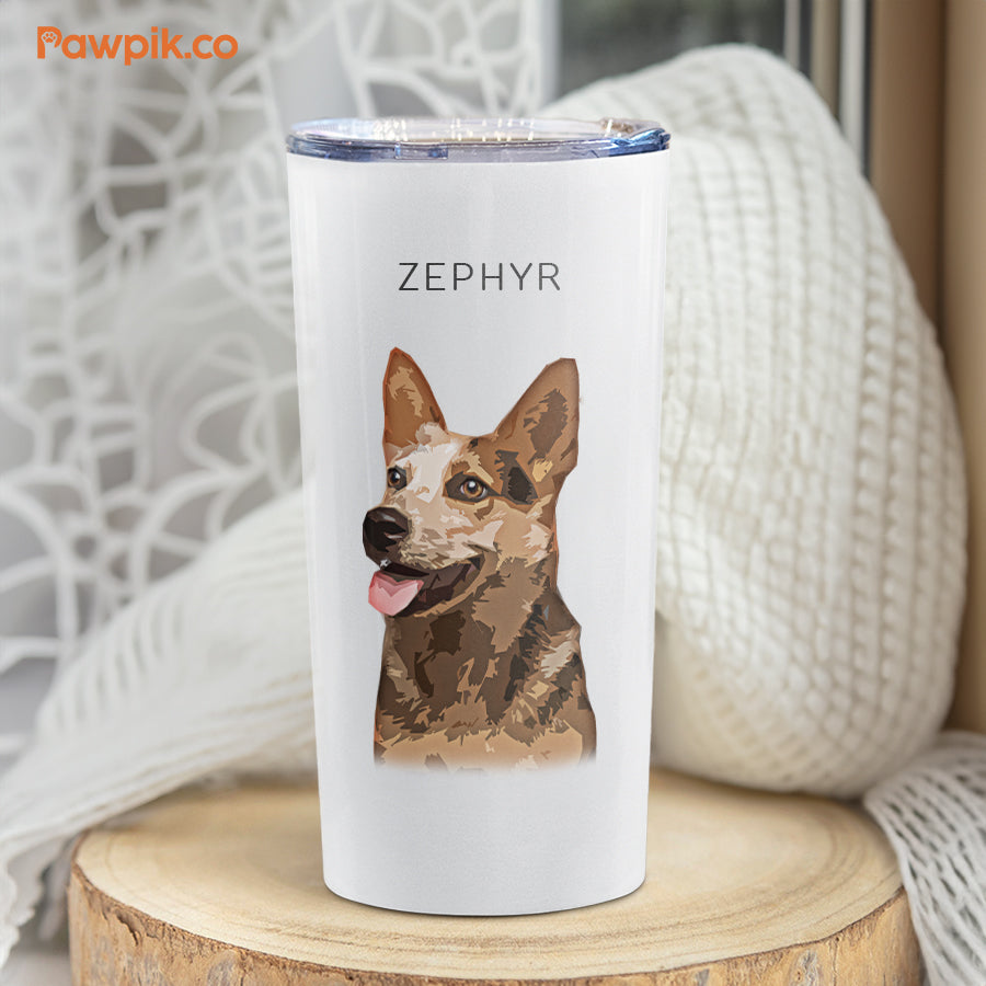 Personalized Super Cute Pet Portrait Push-on Lid Tumbler - Gift For Pet Lovers