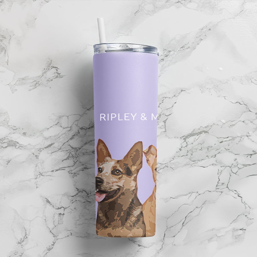 Personalized Impressive Pet Portrait Tumbler with Straw - Gift for Cat Lovers