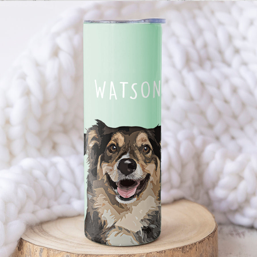 Personalized Impressive Pet Portrait Tumbler with Straw - Gift for Cat Lovers