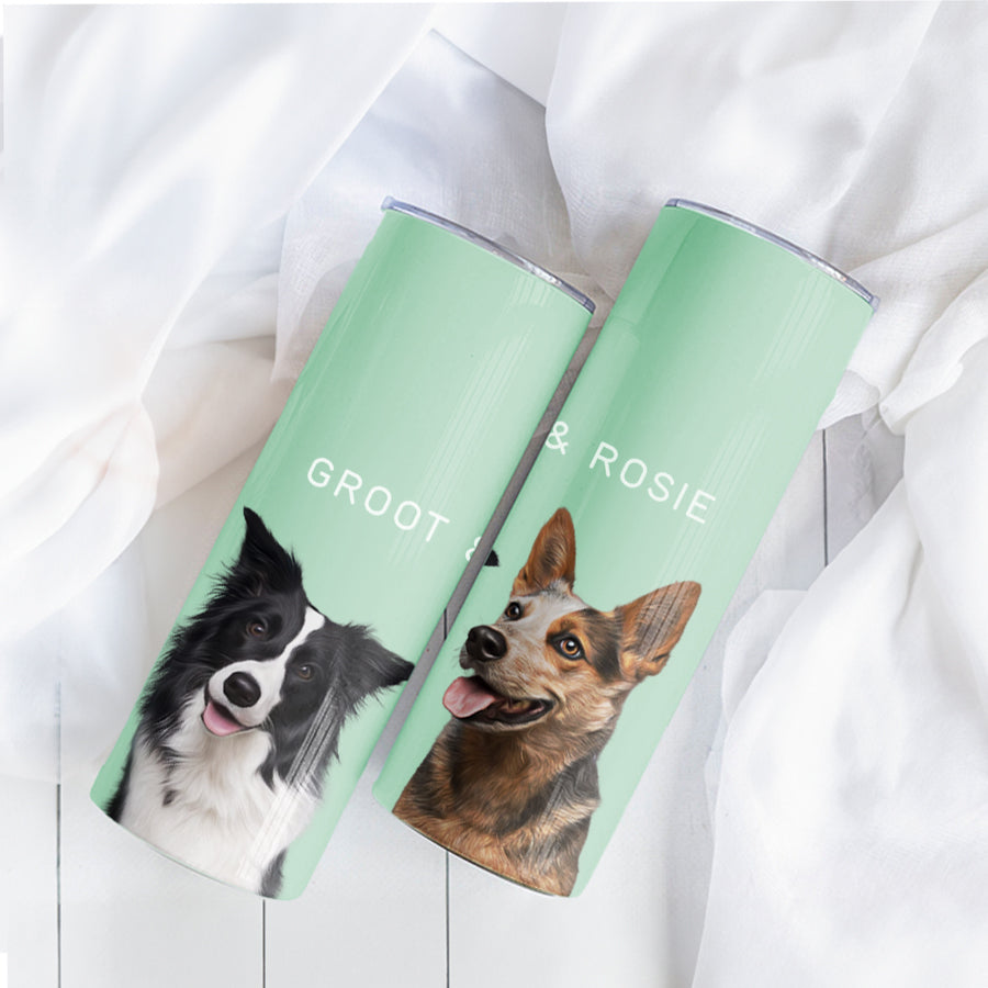 Personalized Super Cute Pet Portrait Tumbler with Straw - Gift for Cat Lovers