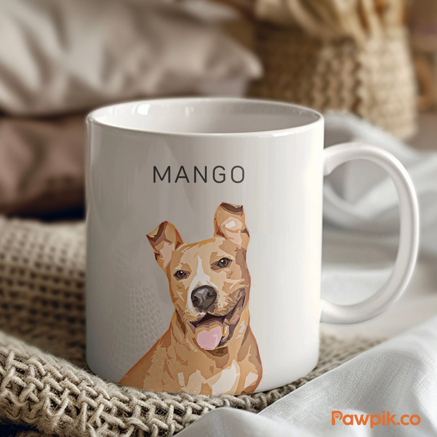 Personalized Super Cute Pet Portrait White Mug - Gift For Pet Lovers