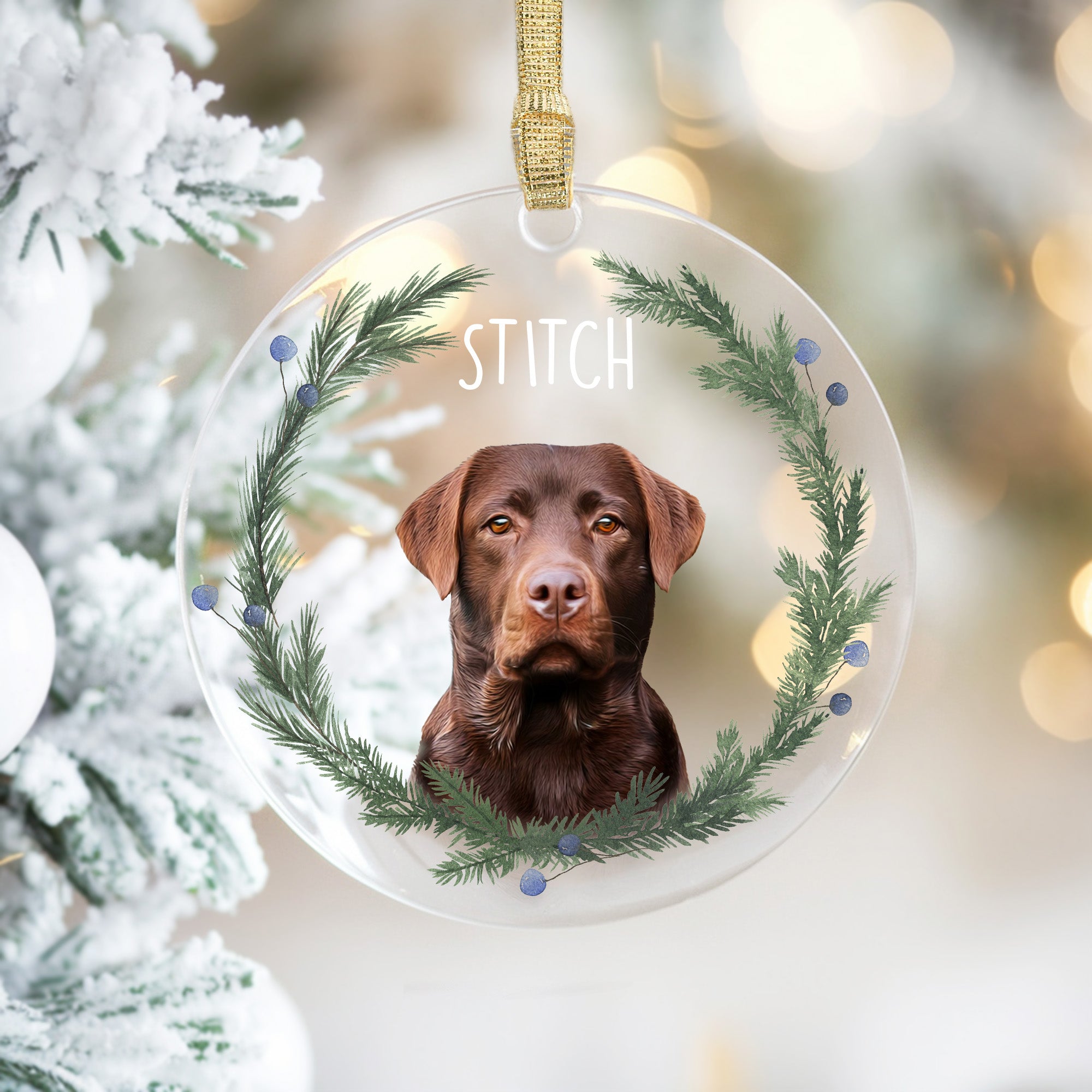 Custom Adorable Pet Photo, Personalized One-Side Printed Acrylic Ornament - Christmas Gift For Pet Lovers