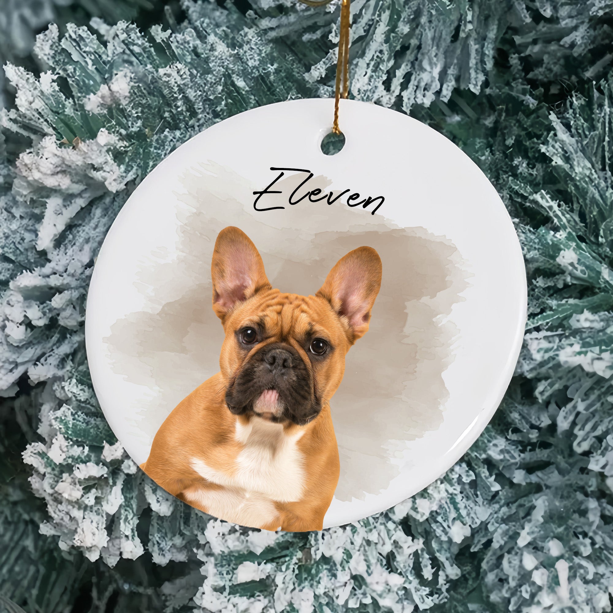 Pet Memorial Custom Photo, Personalized Double-Side Printed Ceramic Ornament - Christmas Gift For Pet Lovers