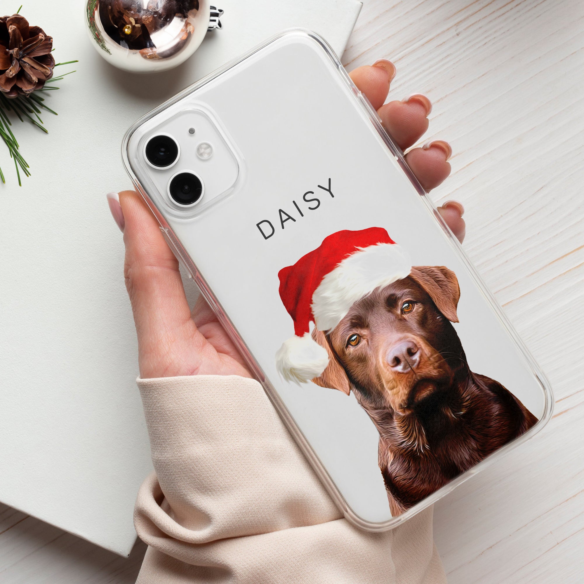 Custom Adorable Pet Photo, Personalized Clear Phone Case - Christmas Gift For Pet Owners