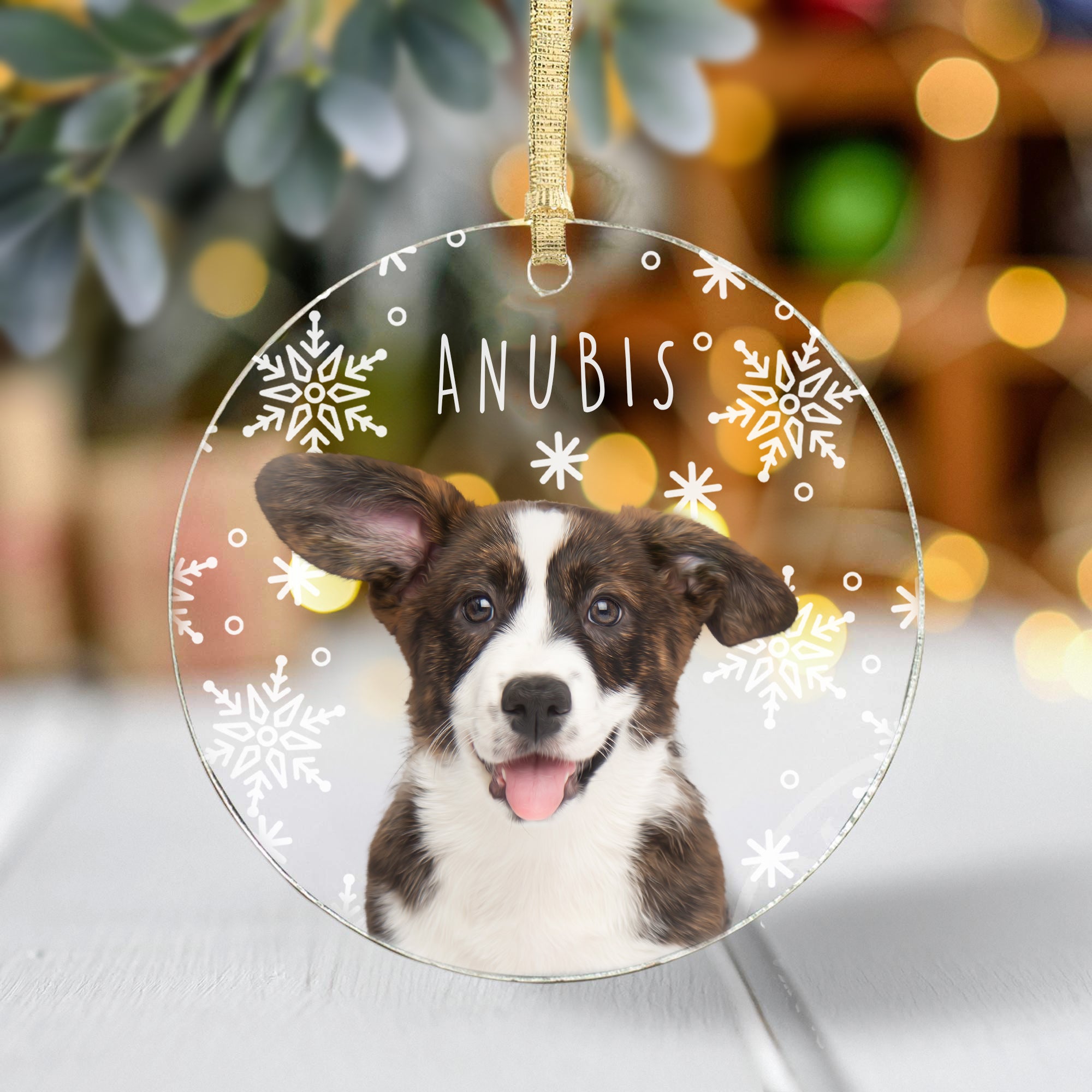 Custom Charming Pet Photo, Personalized One-Side Printed Snowflake Acrylic Ornament - Christmas Gift For Pet Owners