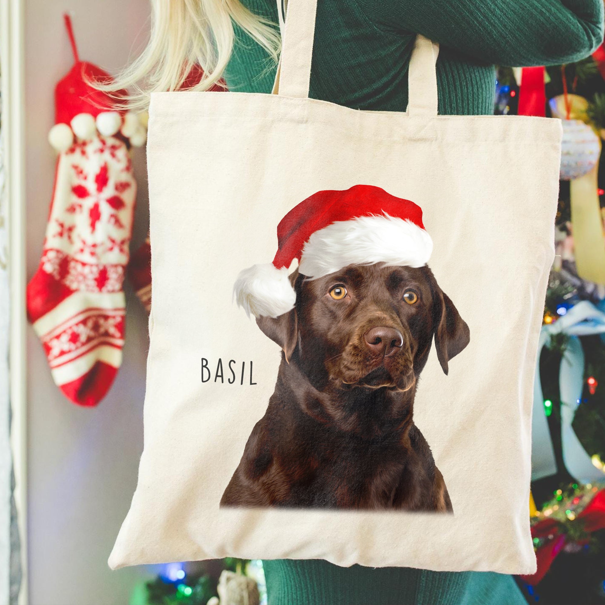 Custom Adorable Pet Photo, Personalized Tote Bag - Christmas Gift For Pet Owners