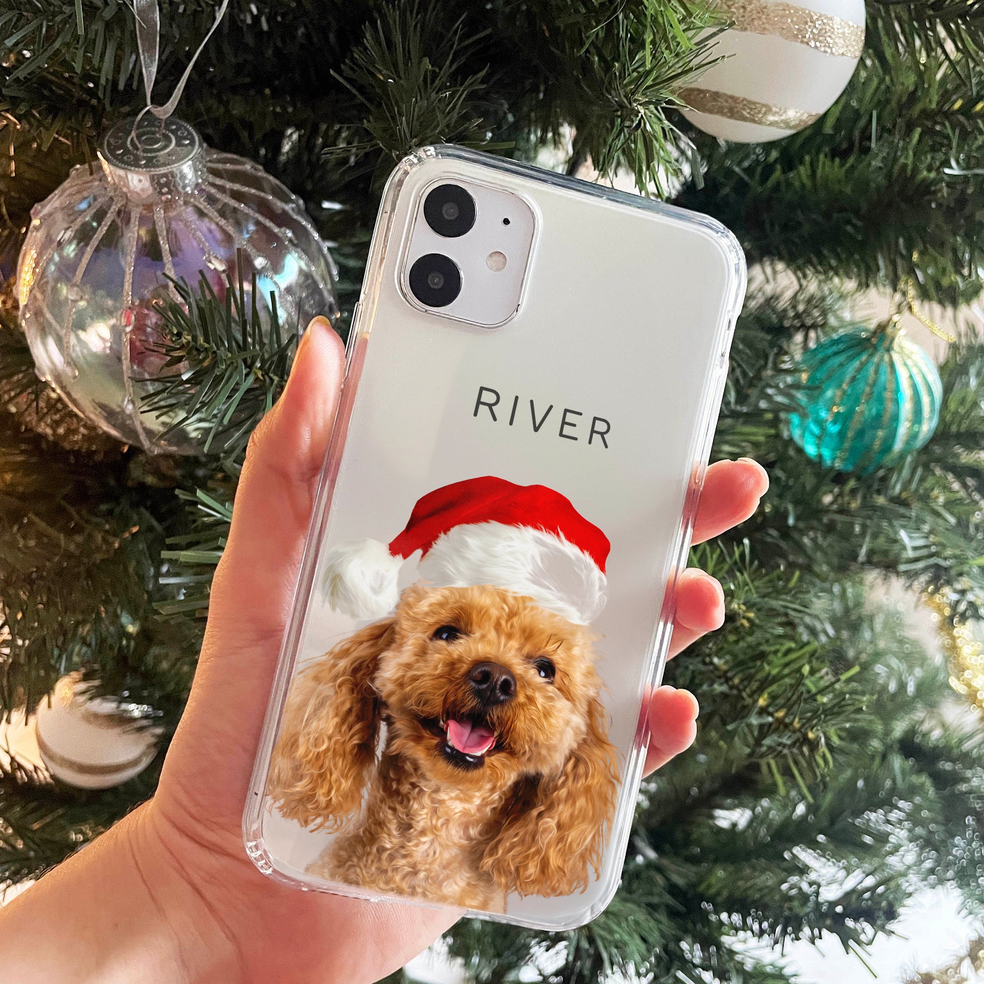 Custom Adorable Pet Photo, Personalized Clear Phone Case - Christmas Gift For Pet Owners