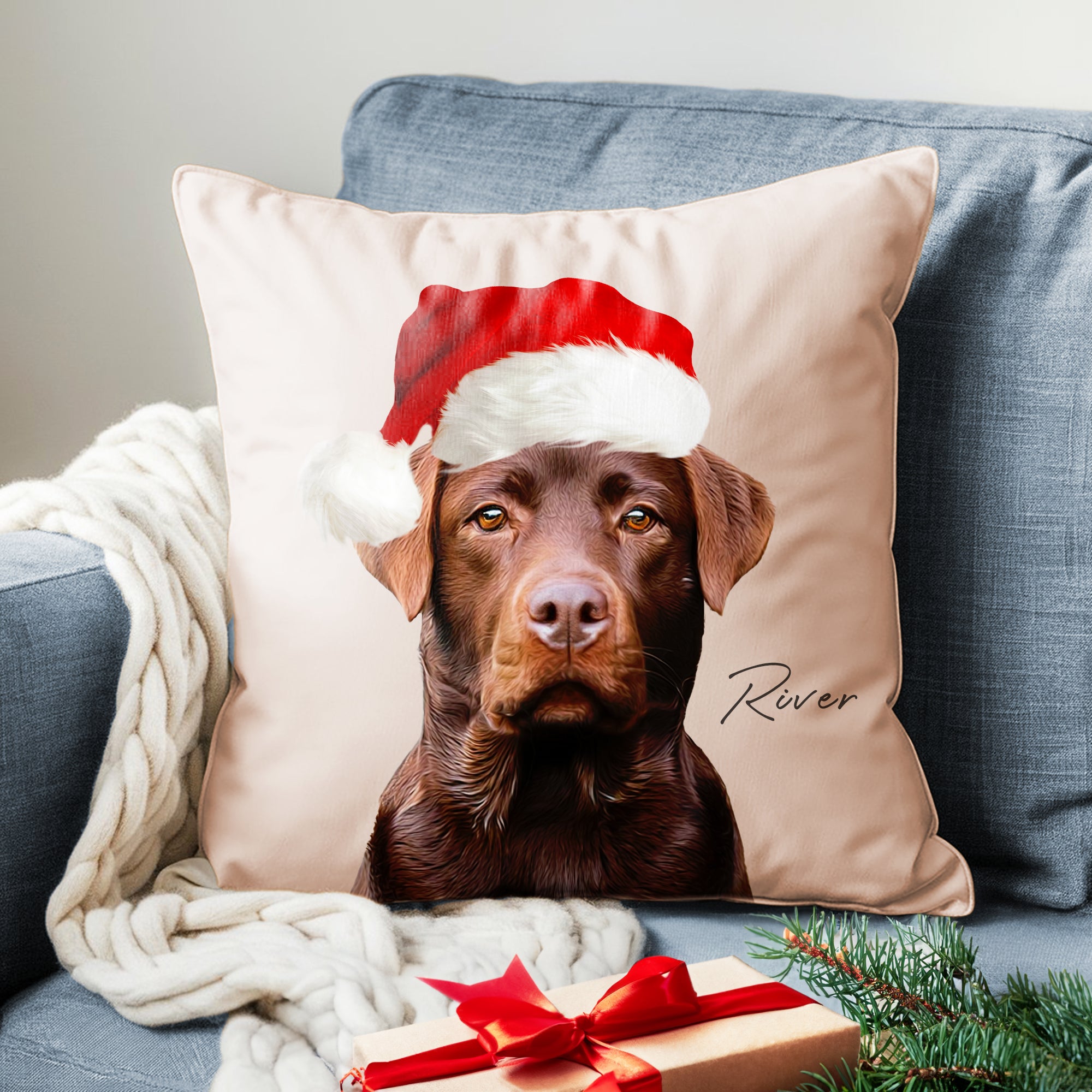 Custom Adorable Pet Photo, Personalized Faux Pillowcase - Christmas Gift For Pet Owners