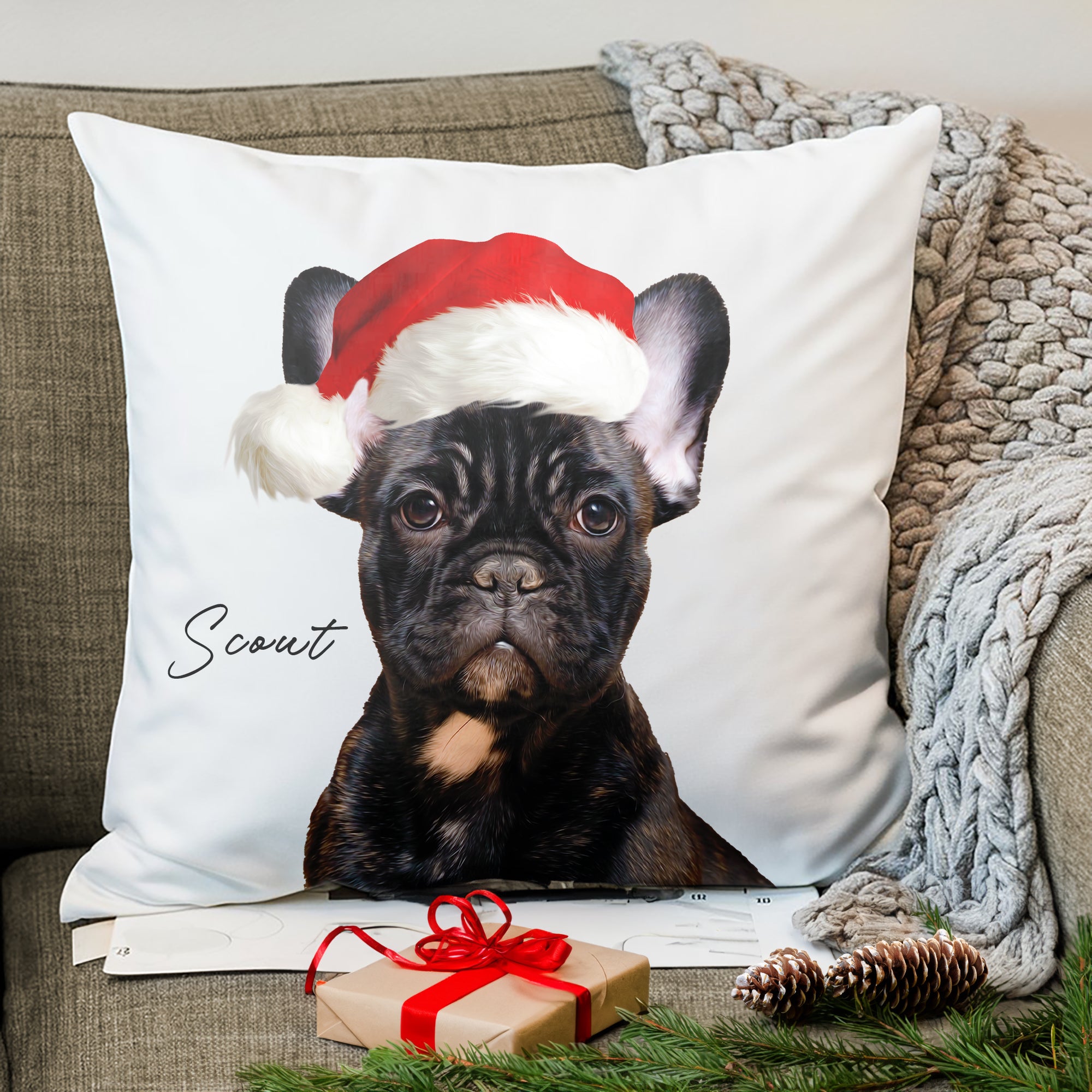 Custom Adorable Pet Photo, Personalized Faux Pillowcase - Christmas Gift For Pet Owners