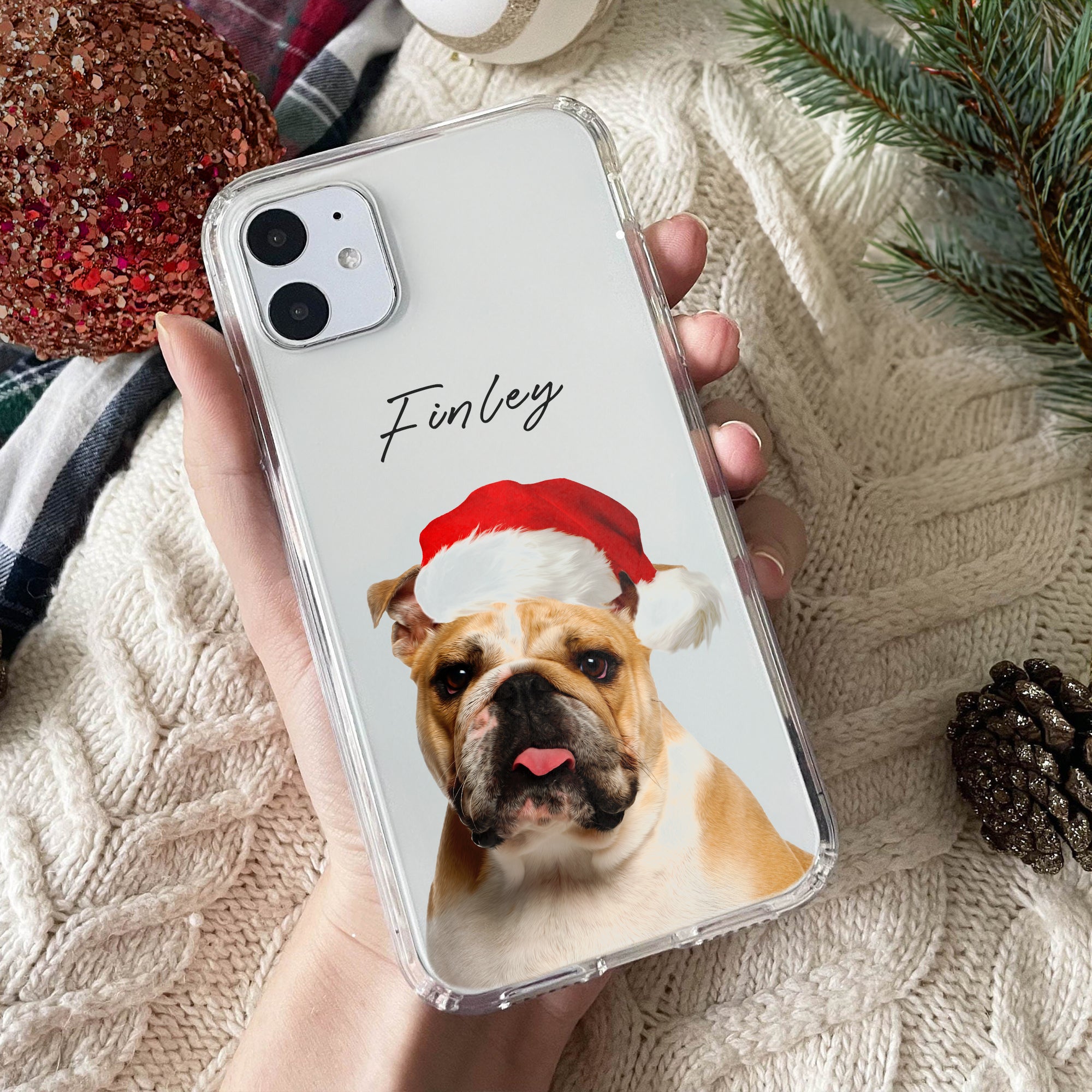 Custom Adorable Pet Photo, Personalized Clear Phone Case - Christmas Gift For Pet Owners