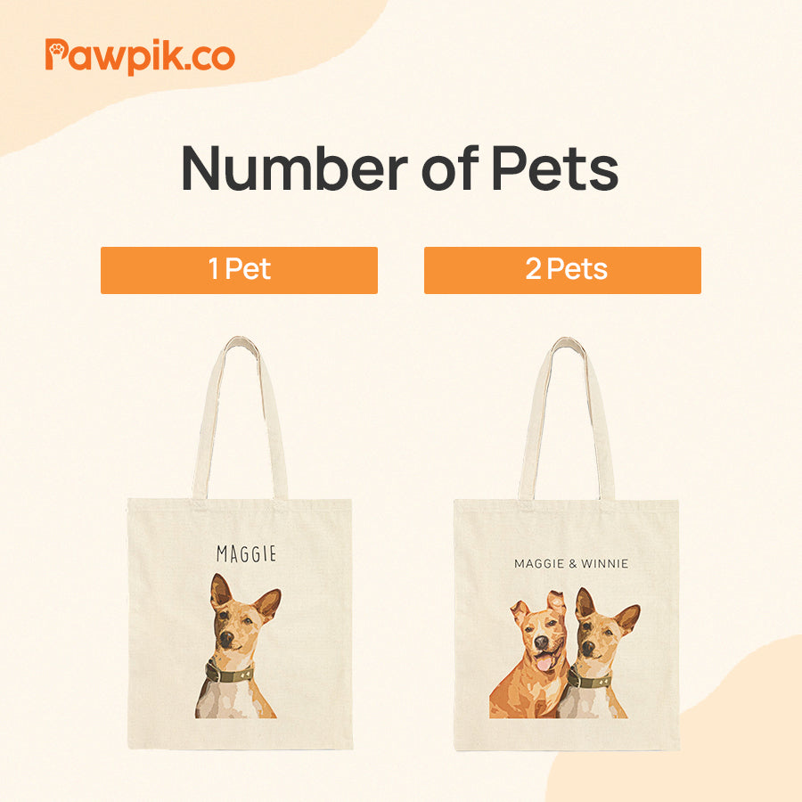 Personalized Adorable Pet Portrait Tote Bag - Gift for Pet Lovers