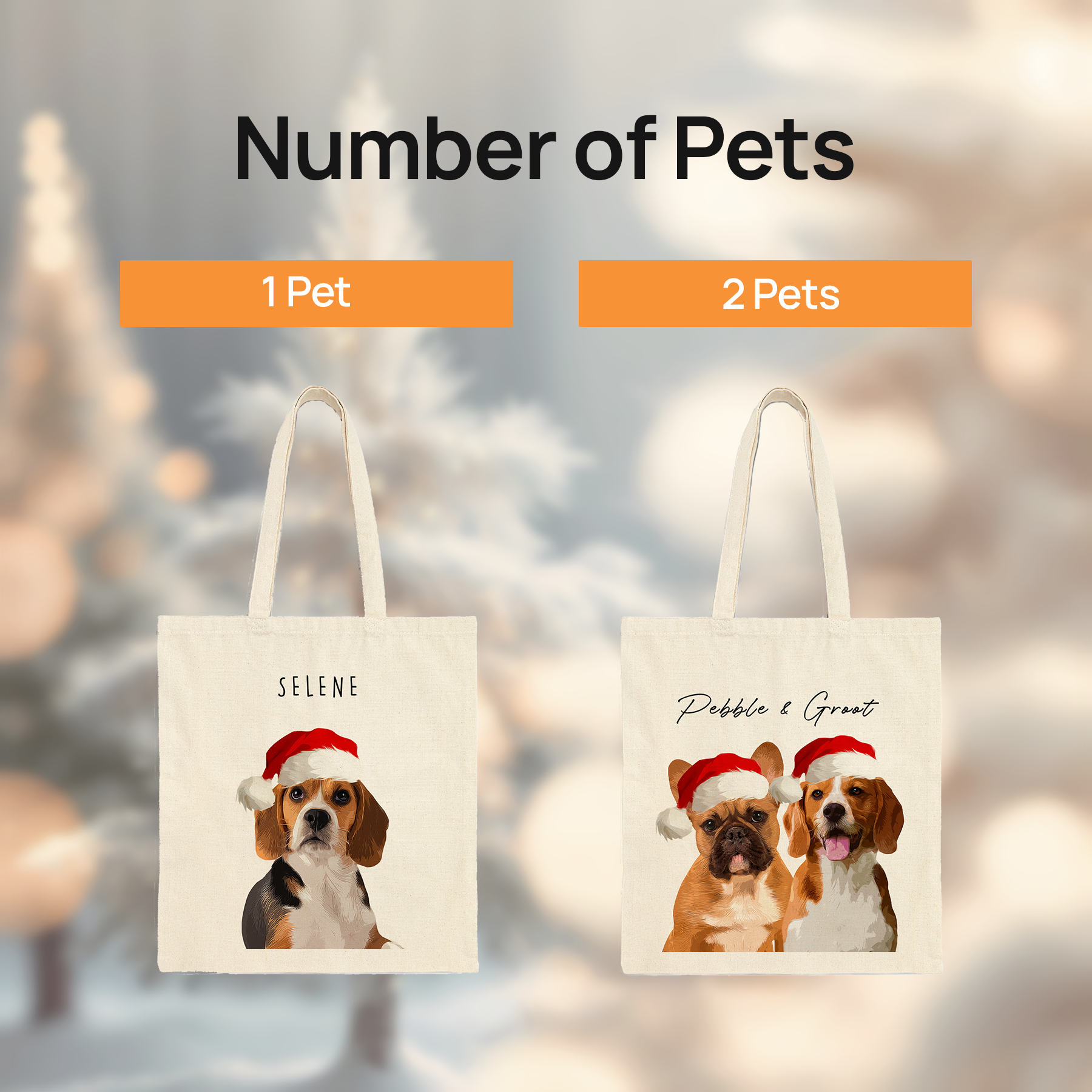 Custom Super Cute Pet Photo, Personalized Tote Bag - Christmas Gift For Pet Owners