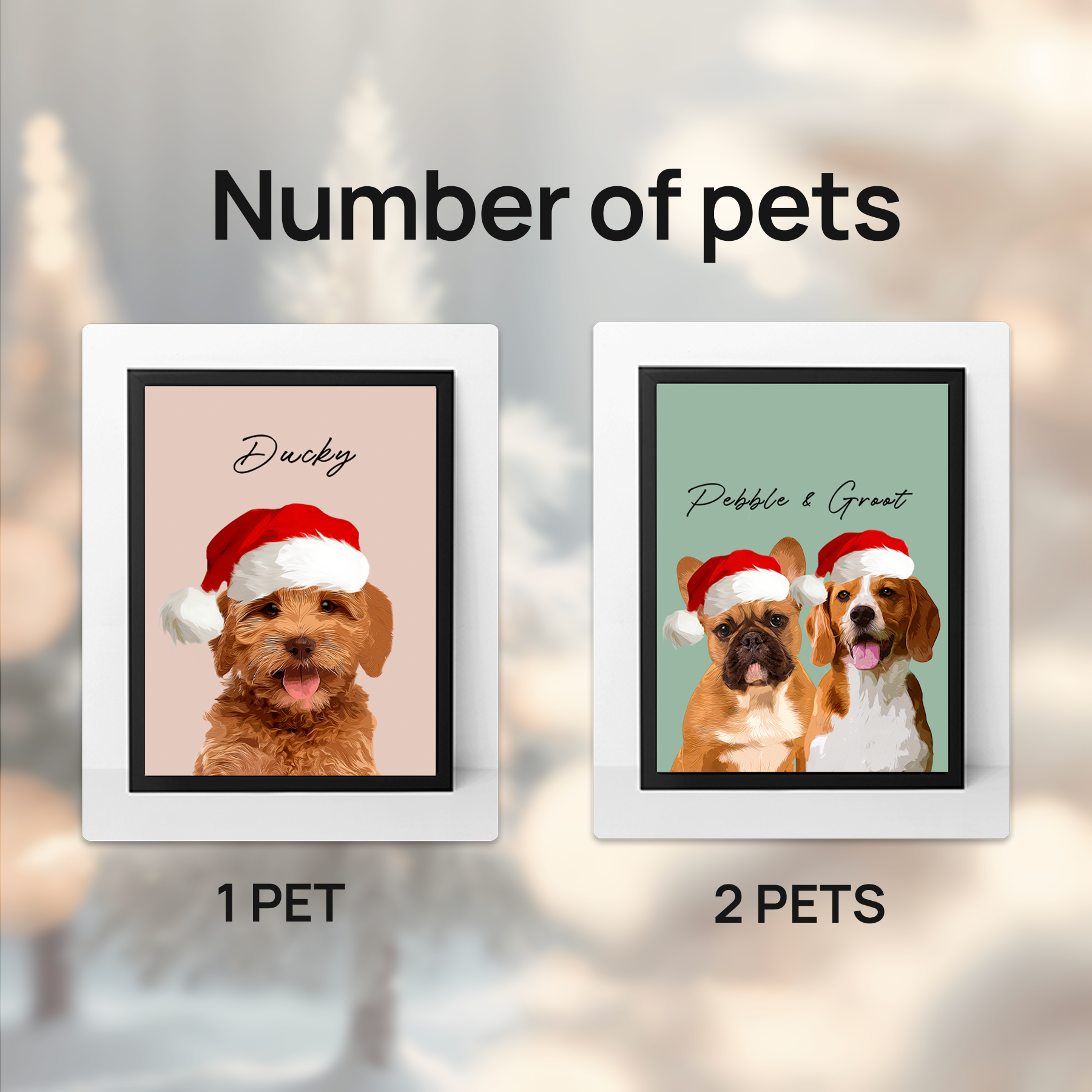Custom Adorable Pet Photo, Personalized Canvas - Christmas Gift For Pet Owners