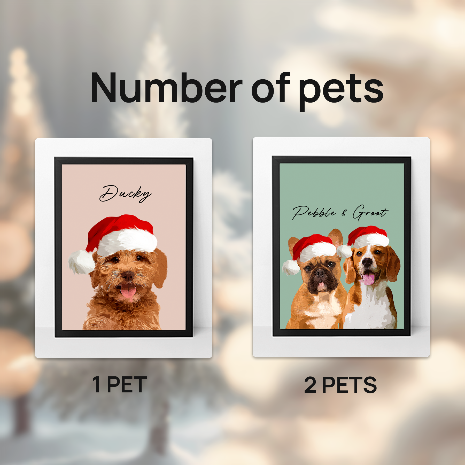 Custom Super Cute Pet Photo, Personalized Frame Poster - Christmas Gift For Pet Owners