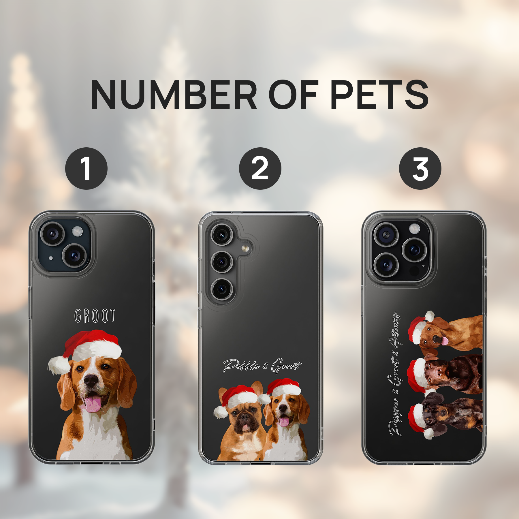 Custom Super Cute Pet Photo, Personalized Clear Phone Case - Christmas Gift For Pet Owners