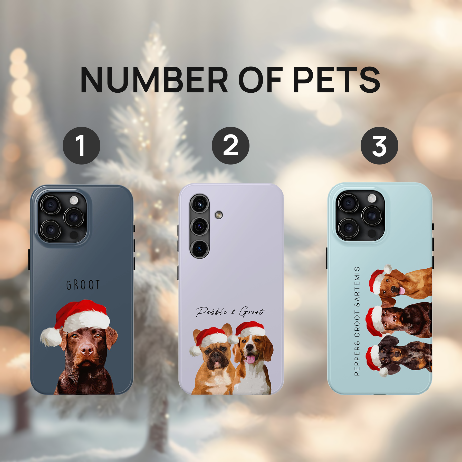 Custom Super Cute Pet Photo, Personalized Tough Phone Case - Christmas Gift For Pet Owners